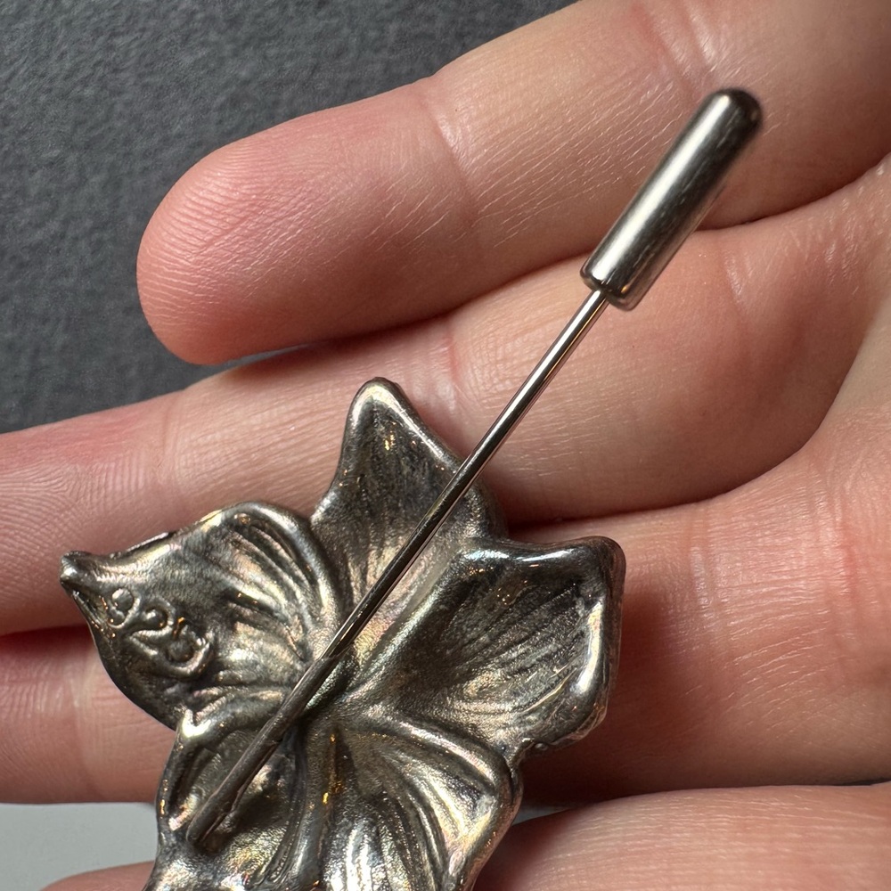 Vintage Sterling Silver Floral Stick Pin 6.4g - Picture 2 of 11